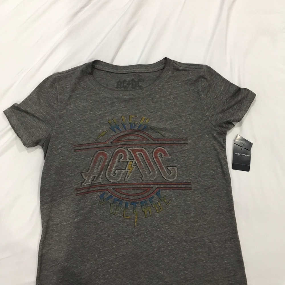 Acdc band t shirt lucky brand size small grey